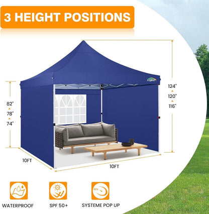 Pavillon 3x3 wasserdicht mit Seitenwänden, Sandsäcke, UV-Schutz