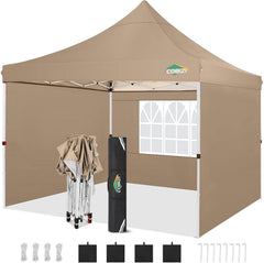 Pop Up Pavillon 3x3 mit Seitenwänden Sandsäcke wasserdicht UV-Schutz