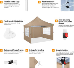Pop Up Pavillon 3x3 mit Seitenwänden Sandsäcke wasserdicht UV-Schutz