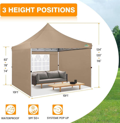 Pavillon 3x3 wasserdicht mit Seitenwänden, Sandsäcke, UV-Schutz