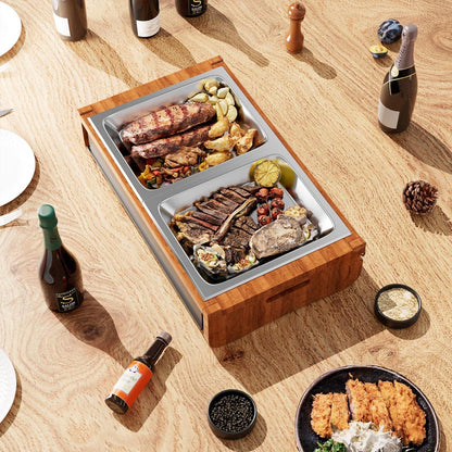 Mihoho Fleischwarmhalter für Grillen BBQ Board Kerzen Speisenwärmer