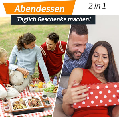 BBQ Board Fleischwarmhalter Grillen Stövchen Kerzen Warmhaltebox