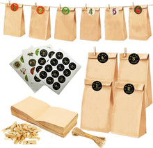 Adventskalender zum Befüllen 2024 Weihnachten 24 Papiertüten Zahlen