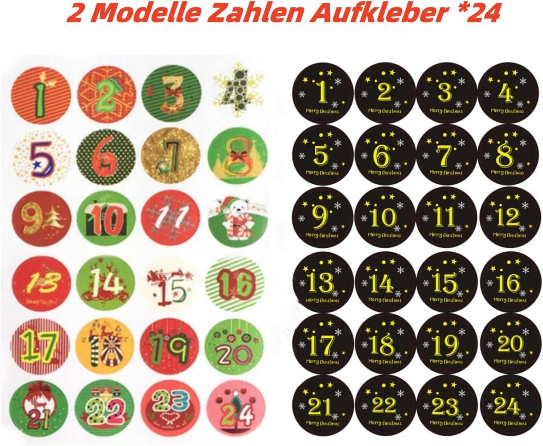 LGIFUTMAX® Adventskalender 2024 Weihnachten 24 Papiertüten zum Befüllen