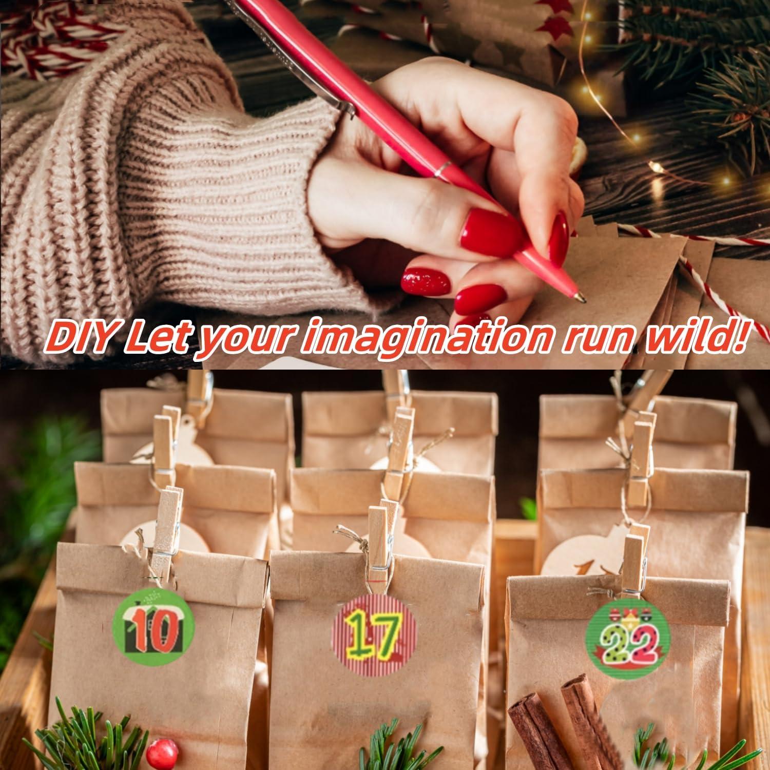 Adventskalender 2024 Befüllen 24 Papiertüten Weihnachten Kinder