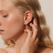Damen Ohrringe Set Silber Gold Vergoldet Zirkonia