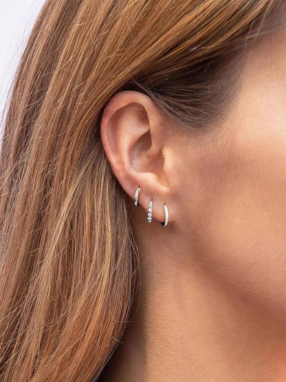 FUNEIA Ohrringe Set Silber 925 Damen Creolen Ohrstecker Zirkonia Gold