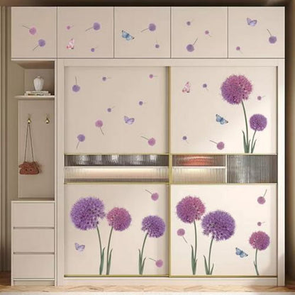 Lila Pusteblume Wandtattoo Löwenzahn Schlafzimmer Deko