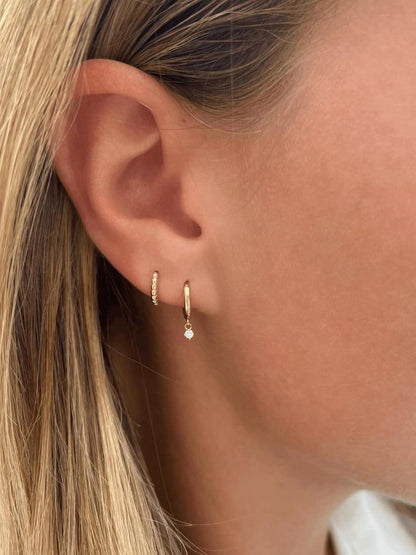FUNEIA Ohrringe Set Silber 925 14K Vergoldet Zirkonia Gold