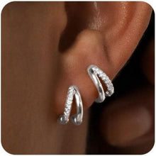 FUNEIA Ohrringe Set Silber 925 14K Vergoldet Zirkonia Anhänger