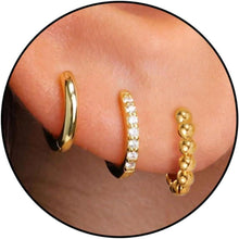 Ohrringe 925 Silber 14K Vergoldet Zirkonia Set Gold Silber
