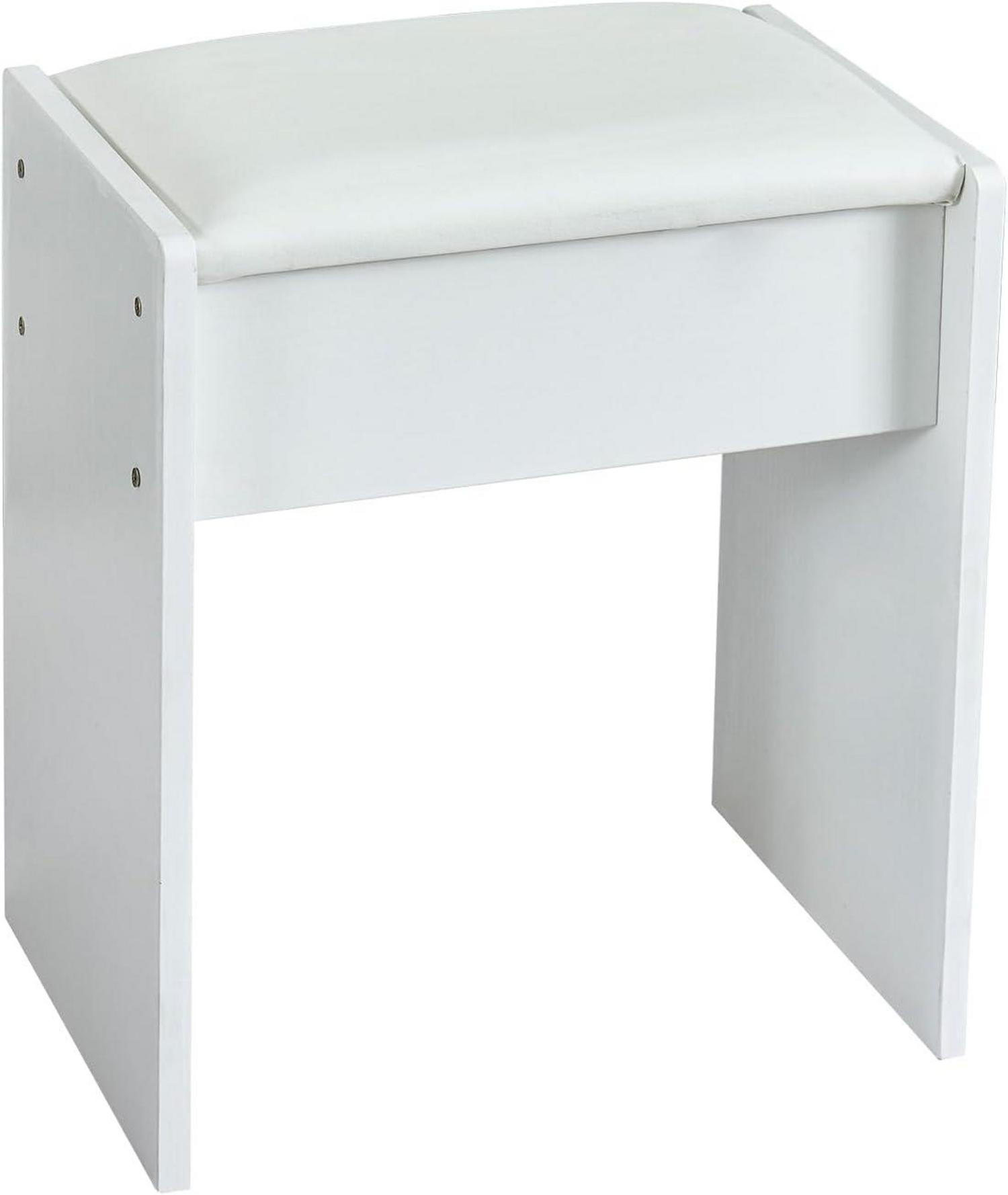 Schminktisch mit LED Beleuchtung und Hocker Weiß 83x36x140cm