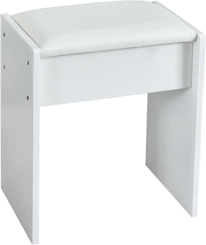 Schminktisch mit LED Beleuchtung und Hocker Weiß 83x36x140cm