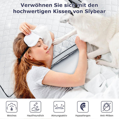 Orthopädisches Nackenkissen 80x80cm 2er Set, atmungsaktives