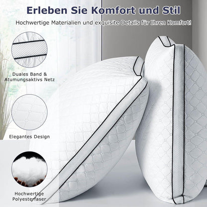 Orthopädisches Seitenschläferkissen 2er Set, Premium Atmungsaktives