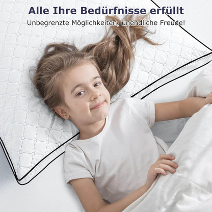 Orthopädisches Seitenschläferkissen 80x80 cm 2er Set Premiumfüllung waschbar