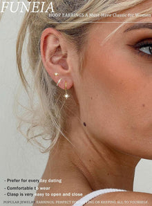 FUNEIA Ohrringe Set Silber 925 Gold Vergoldet Zirkonia Damen