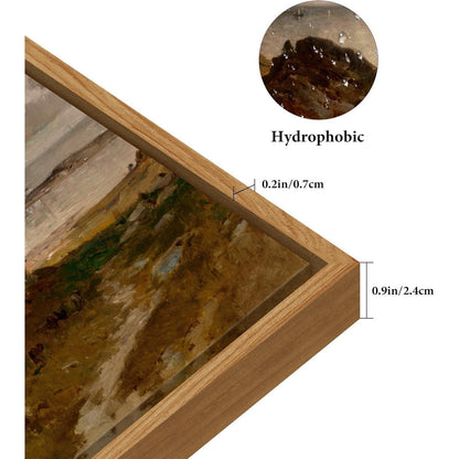 Vintage Meereslandschaft Leinwandbild mit Holzrahmen 60x90 cm