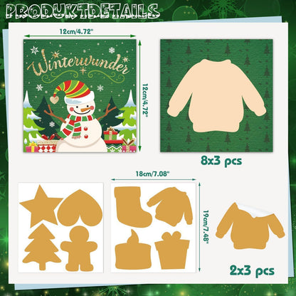 Rubbellos Adventskalender Karten 2024 Glitzer DIY