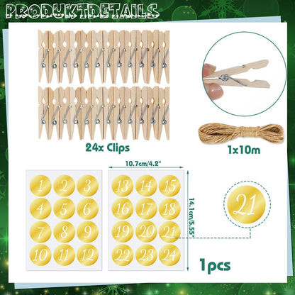 Rubbellos Adventskalender Karten 2024 Glitzer DIY