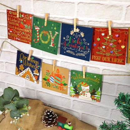 Rubbellos Adventskalender Karten 2024 Glitzer DIY