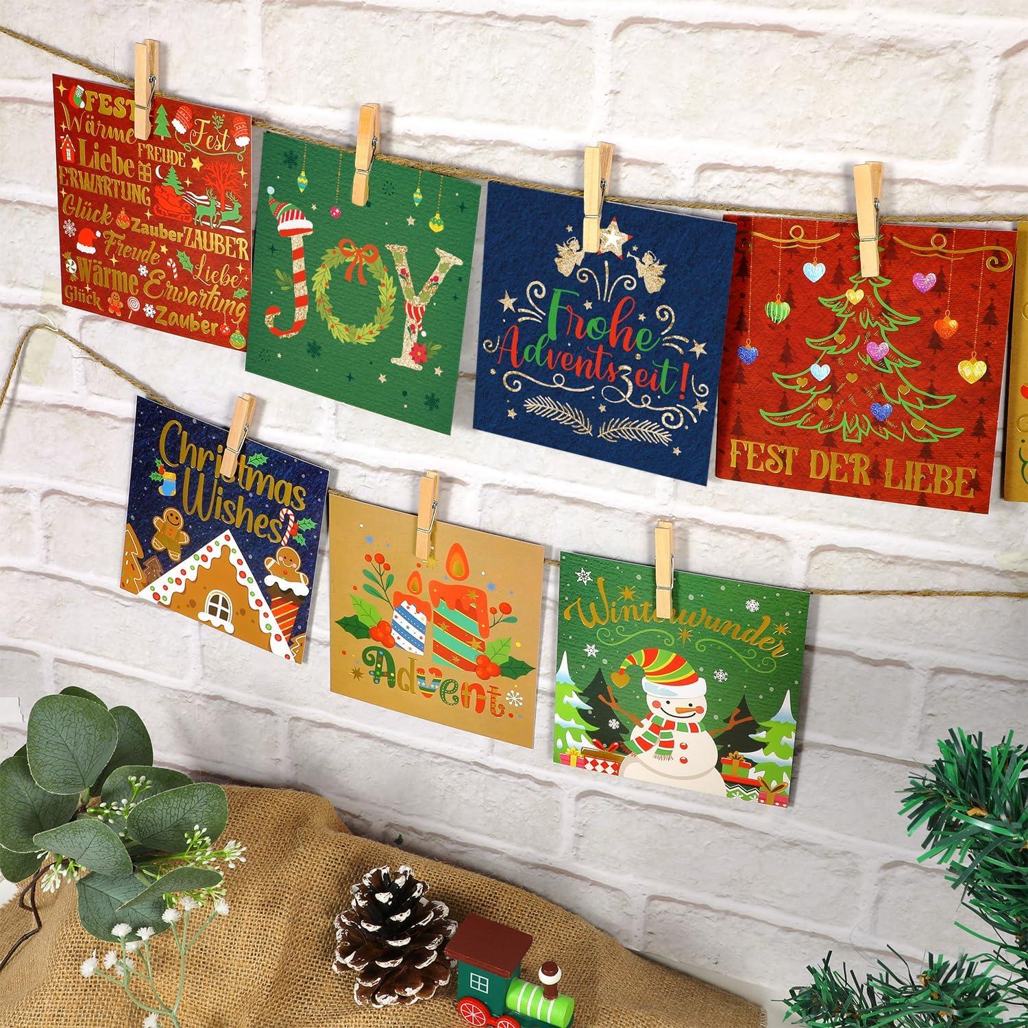 Rubbellos Adventskalender Karten 2024 Selber Machen Glitzer DIY