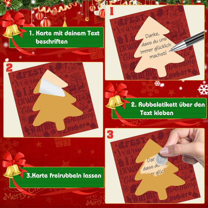 DIY Rubbellos Adventskalender Karten 2024 Glitzer Personalisiert