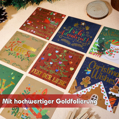 Rubbellos Adventskalender Karten 2024 DIY Glitzer Selber Machen Set
