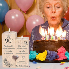 90. Geburtstag Herz Kerzenhalter Holz Deko Geschenkidee