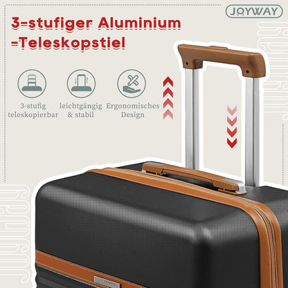 ABS Hartschalenkofferset 3-teilig mit 4 Rollen und TSA-Schloss