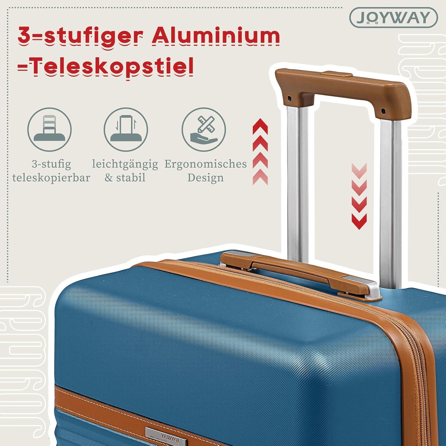 ABS Hartschalen Koffer Set mit 4-Zwillingrollen TSA Schloss XL 76cm
