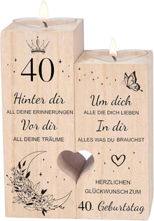 40 Geburtstag Frau Kerzenständer Geschenkideen Deko Warm Romantisch