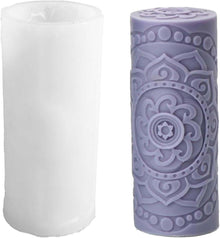 Zylinderförmige Silikonform für Blumenkerzen - DIY-Kerzen gießen