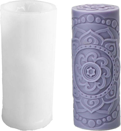 Zylinderförmige Silikonform für Blumenkerzen - DIY-Kerzen gießen