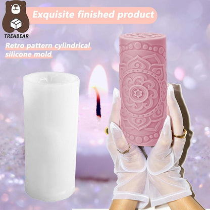 Zylinderförmige Silikonform für Blumenkerzen - DIY-Kerzen gießen