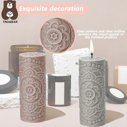 3D Silikonform Blumenmuster für Kerzen und Seifen