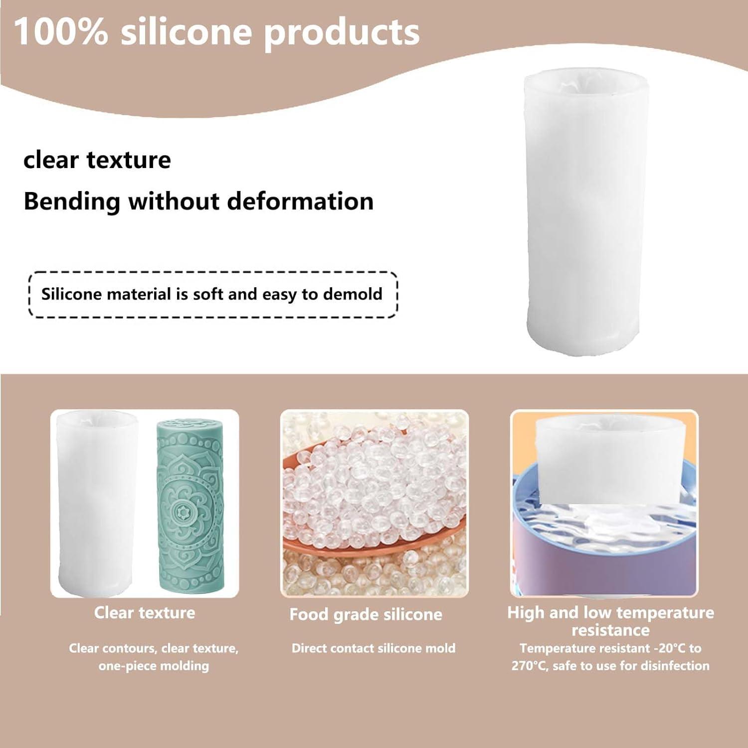 Zylinderform Silikonform Blumenmuster für Kerzen gießen