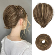 Highlight Gerades Haarteil Haarknoten Synthetisch Braun Aschblond