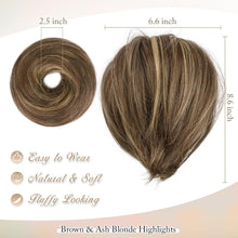 Gerades Haarteil Haarknoten Braun Aschblond 20cm