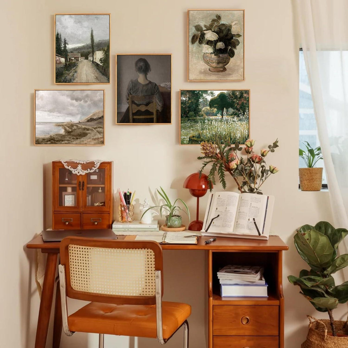 Vintage Meereslandschaft Leinwandbild mit Holzrahmen 20x25 cm