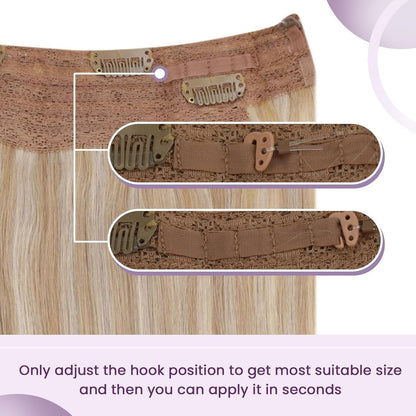 Echthaar Verlängerung Ashblond mit Draht – 45cm, 80g