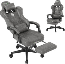 Ergonomischer Gaming Stuhl mit Fußstütze und Kopfstütze