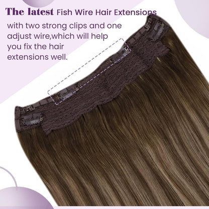 Echthaar Verlängerung Balayage Braun Ombre Gold Blond 35cm