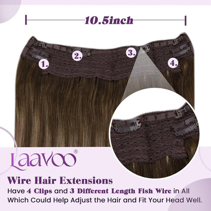 Echthaar Verlängerung Balayage Braun Ombre Gold Blond 35cm