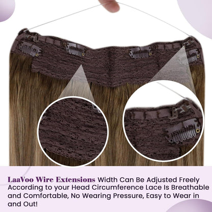 Echthaar Verlängerung Balayage Braun Ombre Gold Blond 35cm