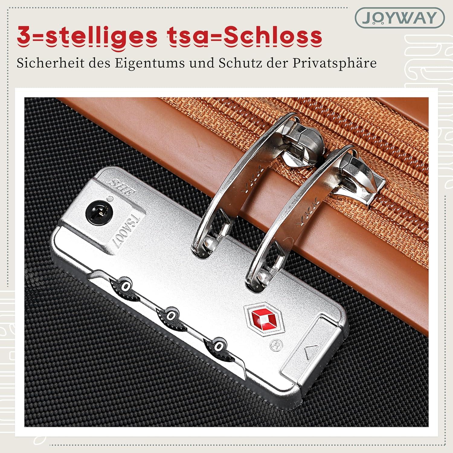 Joyway ABS Hartschalen Kofferset 3-teilig mit 4 Rollen und TSA-Schloss
