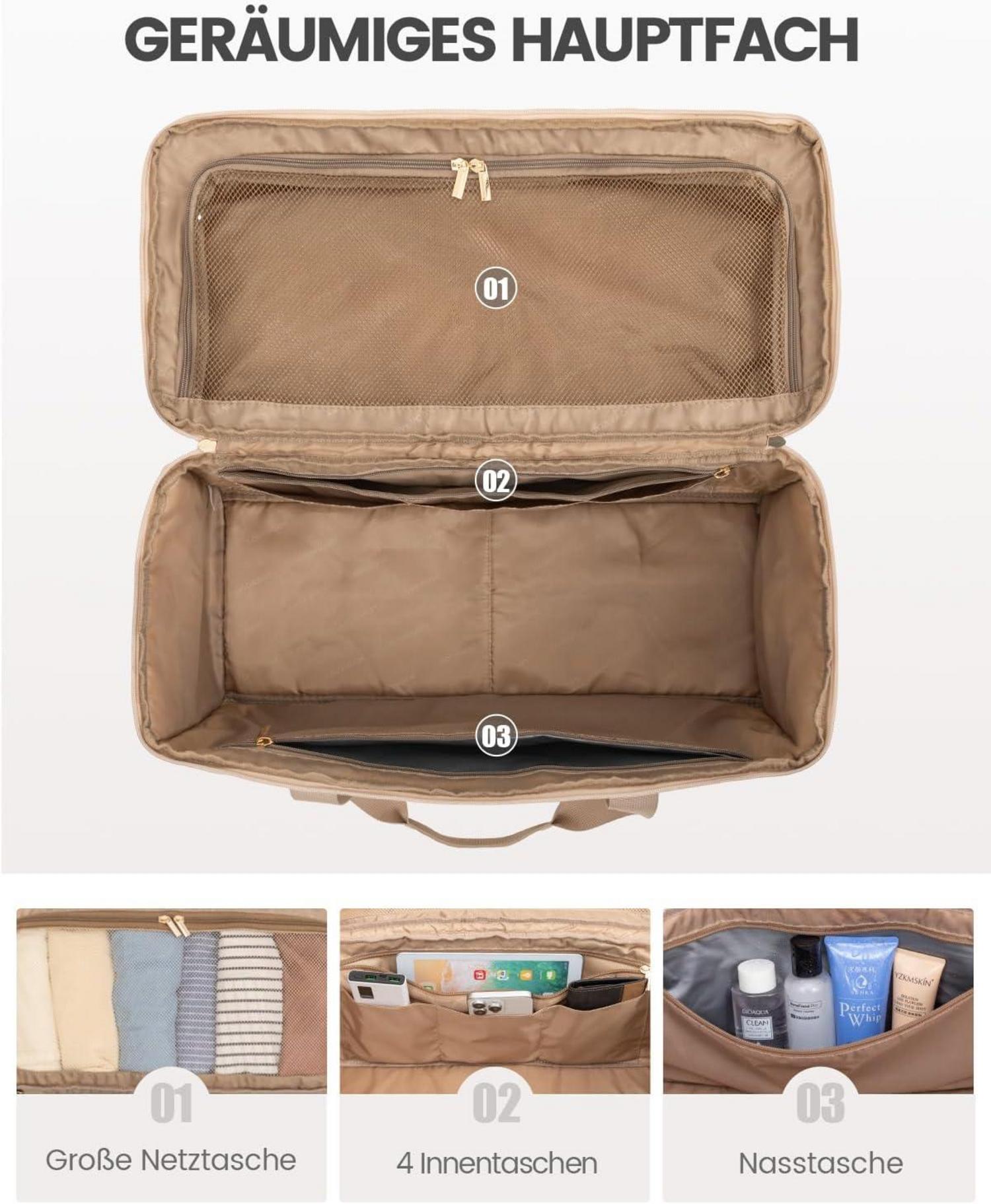 Große LOVEVOOK Reisetasche für Damen, Wasserfestes Handgepäck Gym Tasche