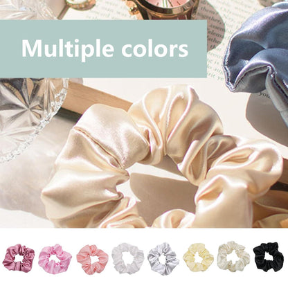 8er Set Samt & Satin Haargummis Scrunchies - Elastische