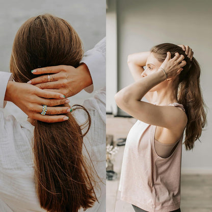 8er Pack Haargummis Damen Scrunchies Samt & Satin - Elastische Haarbänder Premium Qualität