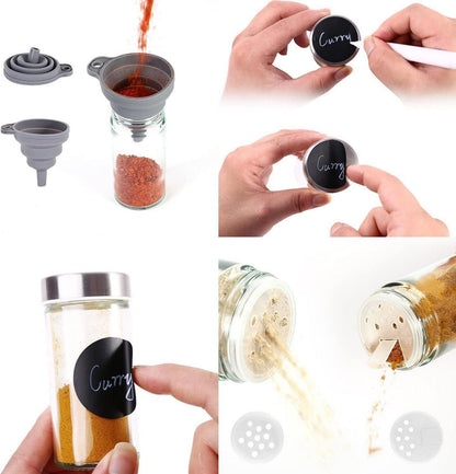 Gewürzregal Edelstahl 360° Drehbar 20 Gewürzgläser Organizer Streueinsatz